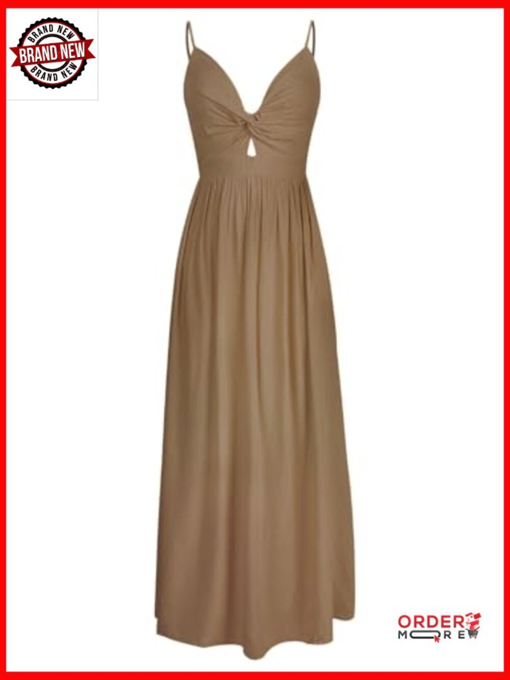 Sleeveless V-Neck Maxi Dress with Cutout Twist Back, Summer Formal - Picture 5 of 6